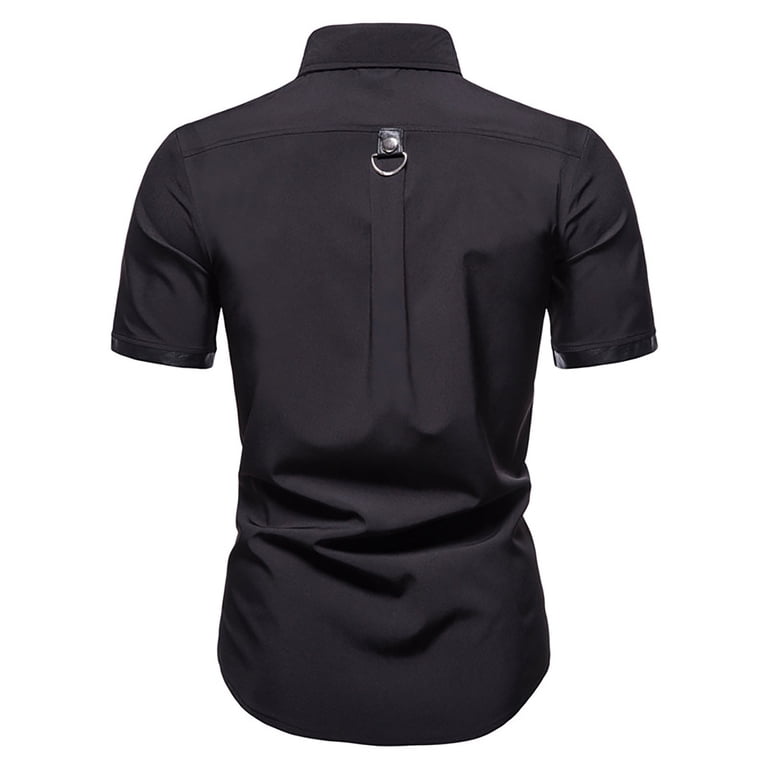 gothic dress men shirt white short sleeve Men's Shirt, / M Dropped shoulders xoxingysm Mens Fashion Shirt Short