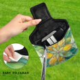 thumbnail image 4 of Haosy Abstract Yellow Green Floral Stained Glass Golf Mallet Putter Cover Strong Magnetic Leather Golf Club Headcover Closure, 4 of 7