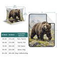 thumbnail image 4 of 3 Pieces Twin XL Quilt Set,Brown Grizzly Bear Soft Bedding Sets with 1 Quilt & 2 Pillow Shams,Mountain Peaks Summer Bedspread Lightweight Coverlet Comforter, 4 of 4