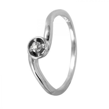 Foreli 0.01CTW Diamond 10k White Gold Ring