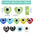 thumbnail image 5 of 180Pcs 9Colors Handmade Lampwork Evil Eye Beads Heart Evil Eye Beads Strands 5x6mm Glass Spacer Beads Hole: 1mm, 5 of 6