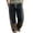 Black, variant on Men's Patchwork Print Hippie Pants Bohemian Yoga Boho Pant Drawstring Elastic High Waist Baggy Wide Leg Trouser
