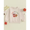 thumbnail image 2 of Suealasg Kids Girls Boys Christmas Sweatshirts Little Girls Boys Long Sleeve Crewneck Letter Gingerbread Man Print Pullover Tops 3T 4T 5T 6T Child Casual Fall Clothes, 2 of 9