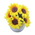 thumbnail image 2 of Artificial Potted Flowers for Home Decor,Faux Sunflower Plant in Decorative Pot for Bathroom Kitchen Table Centerpiece,Artificial Desk Plant,A,1PC, 2 of 10