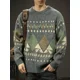 thumbnail image 5 of Suéter de punto para hombre, cuello redondo, ropa para hombre, cuello redondo, chaqueta de rombos, abrigo, jerséis, gráfico, estético, meme, cuello, pedido clásico A, 5 of 5