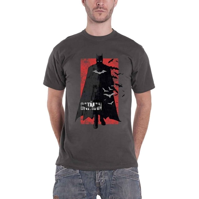 Batman - Camiseta Logo Envejecido de Algodón para Adultos Unisex (Gris Carbón)