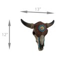 thumbnail image 4 of Tooled Leather Look Covered Southwest Bull Skull Wall Sculpture, 4 of 4