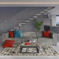 thumbnail image 2 of Sectional Sofa Set, Faux Vegan Leather, Grey Gray, Modern Contemporary Urban Design, Living Lounge Room Hotel Lobby Hospitality, 2 of 10