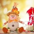 thumbnail image 4 of Fall Tabletop Decorations Plush Scarecrows, Thanksgiving Harvest Handmade Doll, Autumn Shelf Figurine Gifts, Home Table Centerpieces Housewarming Present Holiday Decor Tiered Tray Seasonal Decor, 4 of 4
