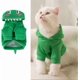 thumbnail image 2 of Cartoon Dinosaur Dog Hoodie Halloween Cat Costume Pet Dinosaur Cosplay Green Puppy Hoodie Dog Warm Clothes(A, M), 2 of 4