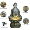 thumbnail image 4 of Buddha Water Fountain Outdoor Large Sitting Lotus Base Waterfall Fountains Zen Water Feature Indoor with LED Light for Garden Patio Backyard Deck Lawn Porch Balcony Home 45 inches Gray, 4 of 7
