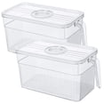 thumbnail image 2 of 2 PCS Produce Saver Containers, 1.6-Gallon Fridge Food Storage Container, Fruits Vegetables Fresh Keeper with Lid and Handle, Stackable Refrigerator Organizer with Time Dial and Drain Tray, 2 of 7