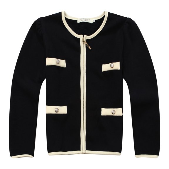 Richie House Girls' Sweet Coat with Fake Pockets RH1286