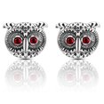 thumbnail image 2 of Men Cufflink Vintage Retro Owl Fake Ruby Cuff Link Shirt Cufflink for Business, 2 of 8