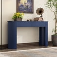 thumbnail image 3 of Harper & Bright Designs Fluted Console Table with Storage , Modern Wood Entryway Table with Drawers and Oval Top for Entryway and Living Room , Navy, 3 of 14