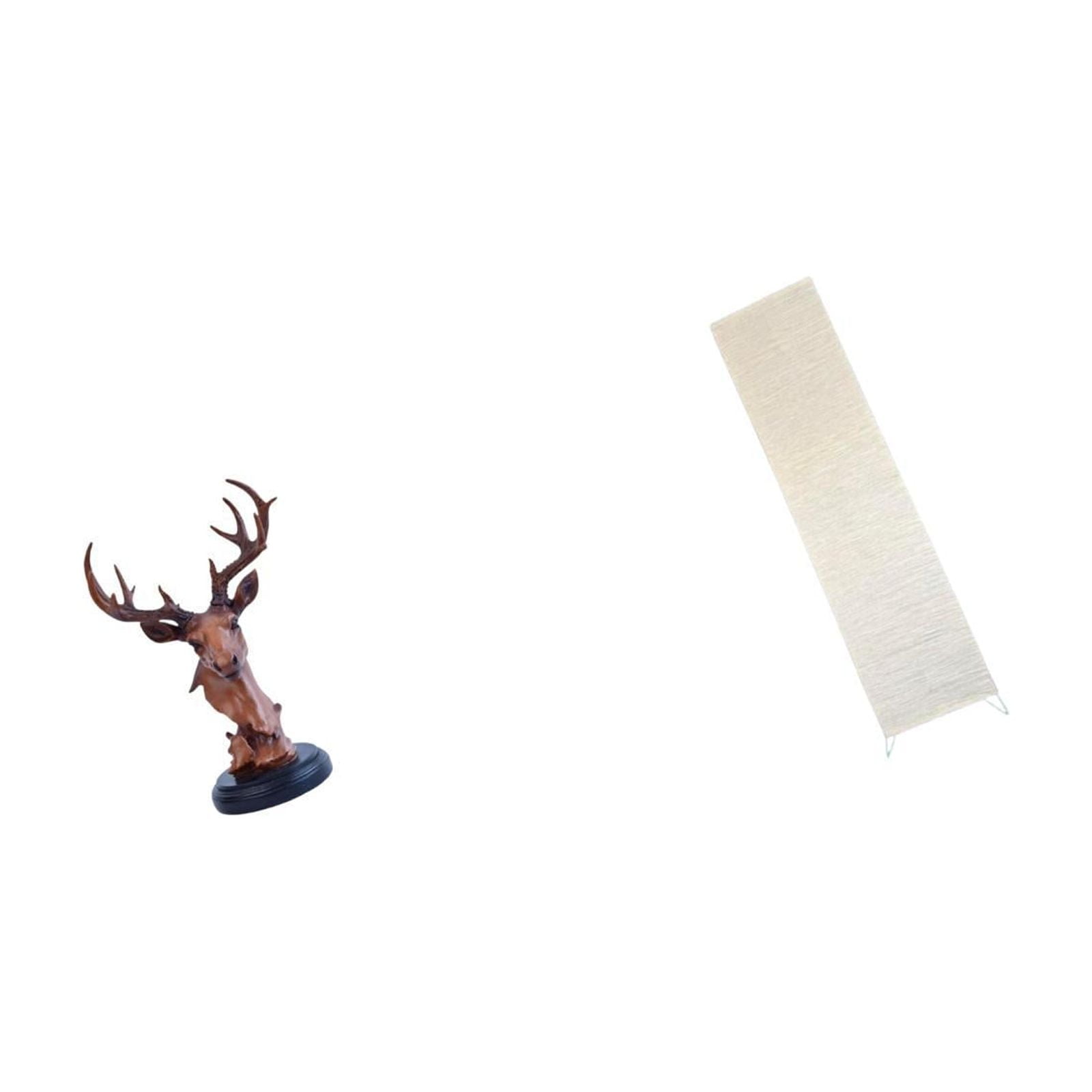 Deer Head Figurine Animal Statue Floor Lamp Shade Resin Paper Material for Living Room Study Office Decor