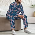thumbnail image 7 of Picia Lilies Flowers Pattern Men’s Long-Sleeve Sleepwear Set - Soft 2-Piece Loungewear with Pockets, Comfy PJs for Relaxing Nights-X-Large, 7 of 7