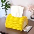 thumbnail image 6 of Corn-Shaped Plastic Tissue Box Cover with Drawer Storage, Yellow Desktop Coffee Table Tissue Holder for Living Room Office Decor, 6 of 6