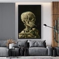 thumbnail image 3 of Póster de esqueleto con cigarrillo ardiente, lienzo artístico Vintage de Van Gogh, pinturas de Memento Mori, imágenes de Calavera, decoración de pared gótica, 3 of 4