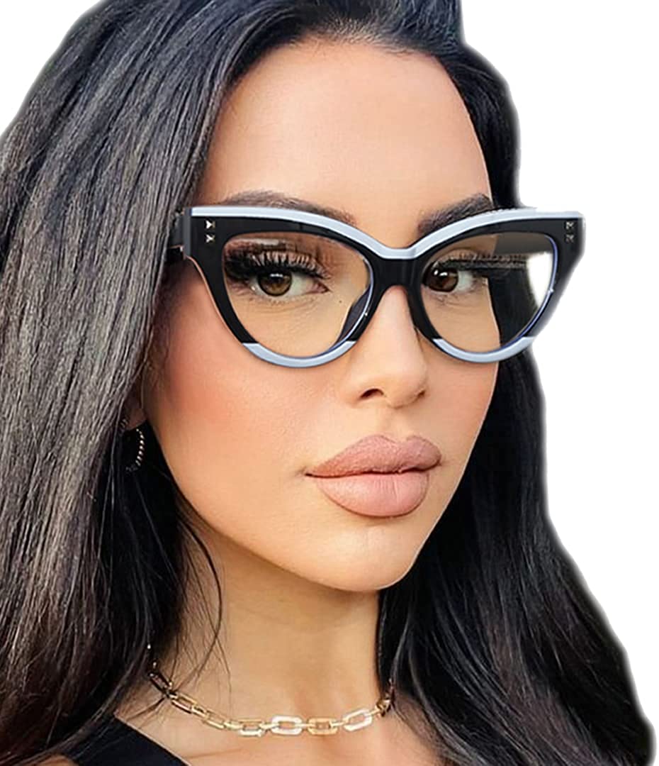 QWZNDZGR Stylish Blue Light Glasses Non Prescription Frames for Women