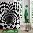 thumbnail image 5 of Shower Curtain, Abstract Black White Checkered Waterproof Shower Curtain Set with Hooks for Bathroom Showers,Stalls and Bathtubs,60x72In Vortex Style Buffalo Plaid, 5 of 9