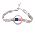 thumbnail image 1 of Mapa de franjas en forma de estrellas de la bandera de Kansas USA Pulsera de tobillera de cadena de tenis, joyería de diamantes, 1 of 3