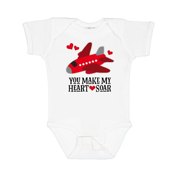 Inktastic Valentines Day Airplane Hearts Boys or Girls Baby Bodysuit