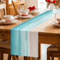 thumbnail image 5 of Teal Blue Coastal Table Runner 90 Inches, Waves Summer Beach Ocean Sea Bed Runner Dresser Scarves Tabletop for Indoor Outdoor Parties/Ceremony/Banquet, 13" x 90", 5 of 9