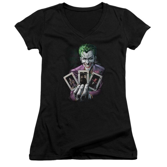 Batman 3 Of A Kind Junior Women's T-Shirt V-Neck Black