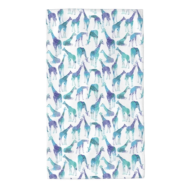 Fotbe Cool Giraffe Toalla Premium con Patrón, Toalla de Microfibra de Secado Rápido, Ligera y Altamente Absorbente (27.5x16in), Ideal para Uso Diario