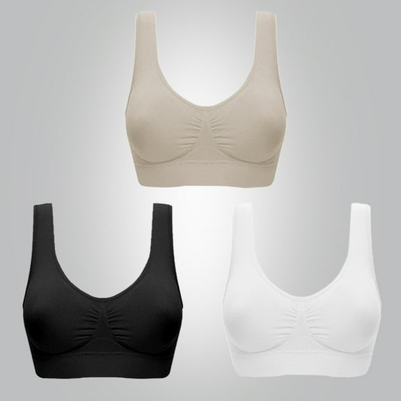 WRISTBIQUE Sports Bras Women High Support 3Pcs Activewear Padded Breathable Seamless Design