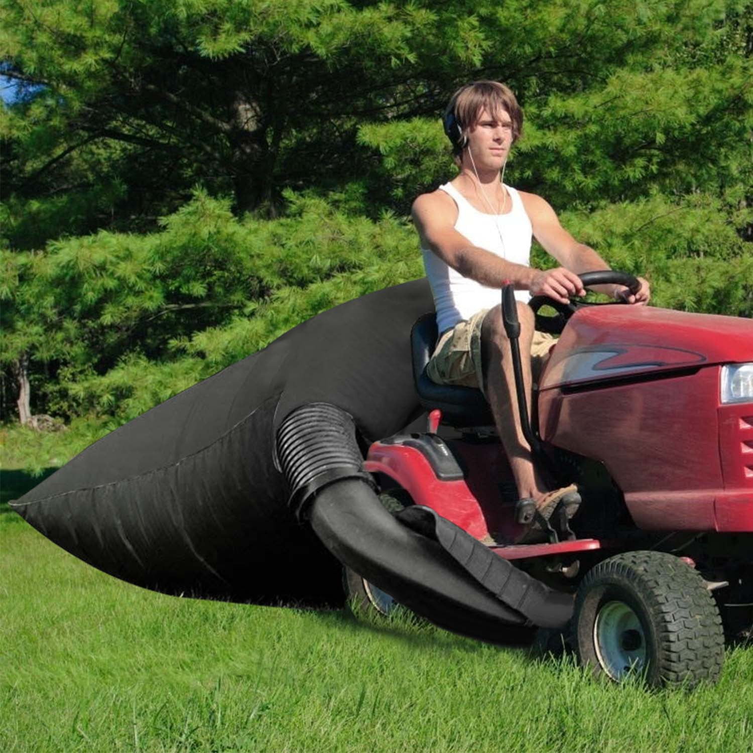 54 Cubic Foot Lawn Tractor Leaf Bag, Large Capacity Leaf Collection Bag for Ride-On Mowers, Wear-Resistant Oxford Fabric, Waterproof, Drawstring Design, with Carry Bag