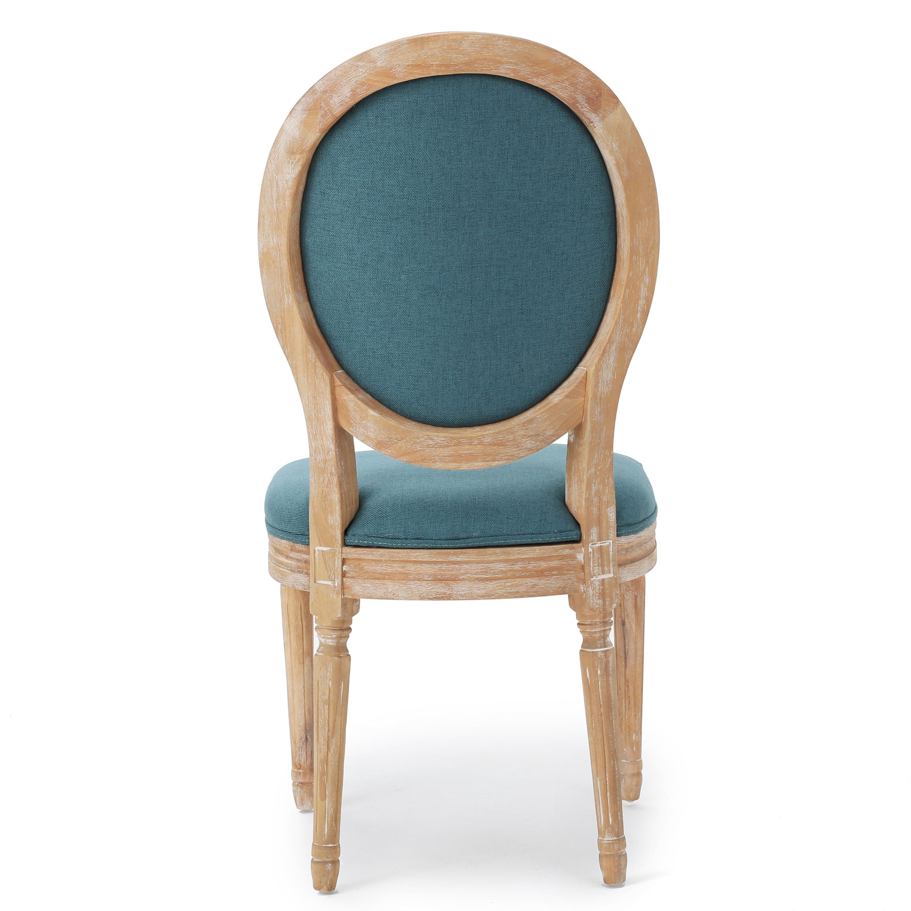 Noble House Phinnaeus FrenchFabric Dining Chairs, Set of 2, Dark Teal