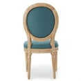 thumbnail image 6 of Noble House Karter Indoor French Fabric Dining Chairs, Set of 4, Dark Teal, 6 of 8