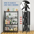 thumbnail image 7 of Lifetime Appliance Parts 4-Tier Foldable Storage Shelf with Wheels - Metal Collapsible Shelving Unit Display, Rolling Cart for Books Kitchen Storage Shelves, Pantry & Closet Organizer - BLACK, 7 of 7