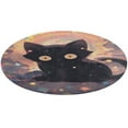 thumbnail image 4 of Cute Planet Cat Floral Medallion Round Rug - Small Round Area Rug, Soft Non-Slip Machine Washable Bedroom Mat Indoor Accent Entry Carpet for Office Desk Dorm Hallway, 4 of 6