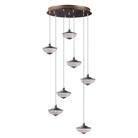 

ET2 E23157-126BRZGLD 21 in. Bella LED 7-Light Pendant Ceiling Light Bronze & Gold