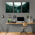 thumbnail image 6 of Nature Green Artwork Foggy Forest Canvas Wall Art Framed Scenery Prints Green Landscape Decor for Living Room,Bedroom,Office, Dining room - 16"x24"x3, 6 of 7