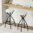 thumbnail image 4 of Tcbosik Bar Stools Set of 2, 29.9" Counter Height Barstool, Upholstered Bar Chair with Metal Legs for Kitchen Island, Dining Room, White Print, 4 of 7