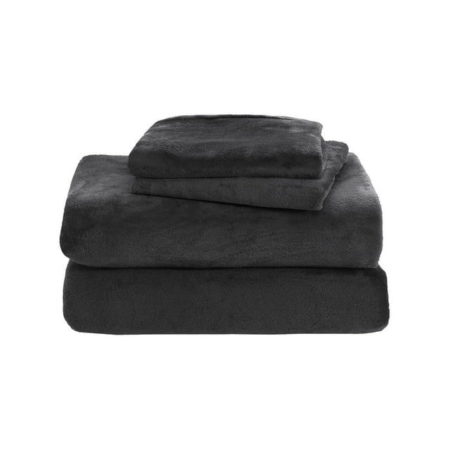 Fitted Sheet and Pillowcase Set, 3-Piece Luxuriously Soft Velvet Flannel Sheet Set 59x78.7 Inch, Warm Anti-Static Non-Pilling Fuzzy Fleece Bedding