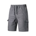 thumbnail image 3 of Coduop Mens Casual Elastic Waist Cargo Shorts Outdoor Hiking Workout Sweat Short Pant,with Pocket, 3 of 5