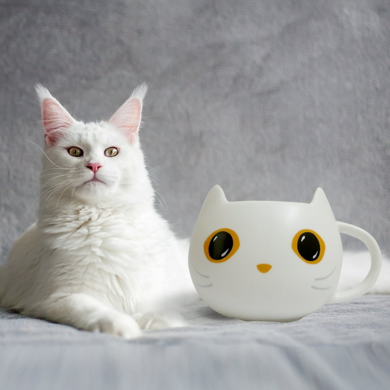 Brewish Cat Mug with Witch Hat Lid Spoon Ceramic Gift for