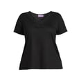 thumbnail image 5 of RealSize Women's Plus Lace V-Neck Tee with Short Sleeves, 5 of 6