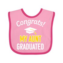 Inktastic Congrats My Aunt Graduated with Cap Boys or Girls Baby Bib