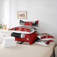 thumbnail image 5 of YST Ensemble de Literie Moderne Rouge Gris Noir Rayures 7 Pcs Ensemble de Couette Géométrique Taille Simple Cercles Rétro Tourbillons Décoration de Chambre Texture Abstraite Moderne Art Coloré Drap Plat, 5 of 5
