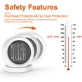 thumbnail image 4 of Desk Heater,600W Energy Efficient Desktop Heater for Indoor Use,Safe and Quiet for Bedroom Home Office Use(White), 4 of 14