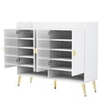 thumbnail image 3 of EUROCO 11-Tier Wood Shoe Cabinet for Entryway,47.2” Free Standing Shoe Storage Cabinet Shoe Rack Organizer with Adjustable Shelves for Hallway Bedroom Closet Living Room, White, 3 of 7