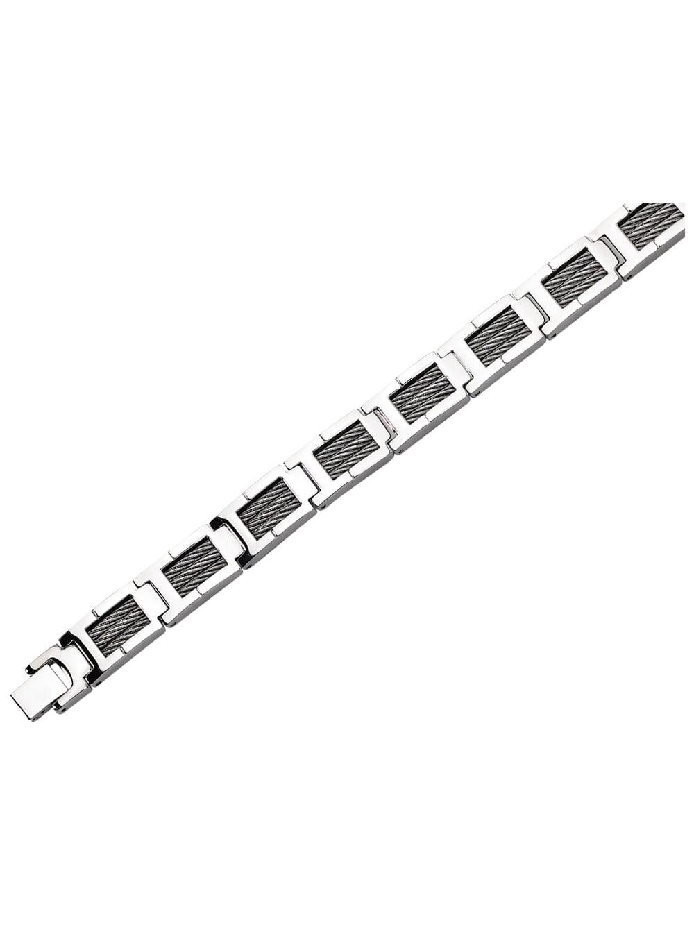 Gem & Harmony Stainless Steel Mens Cable Bracelet 8.5 inches for Men