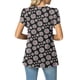 thumbnail image 4 of Fiudx Ofertas Flash Del Día Moda Mujer Verano Casual Tops Cuello Alto Estampado Manga Corta -, 4 of 5