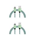 thumbnail image 4 of Tholdsy Cable de carga de transmisión de datos trenzado de nailon con conector Micro Usb y tipo A para carga de teléfono Android verde 2Conjunto, 4 of 5